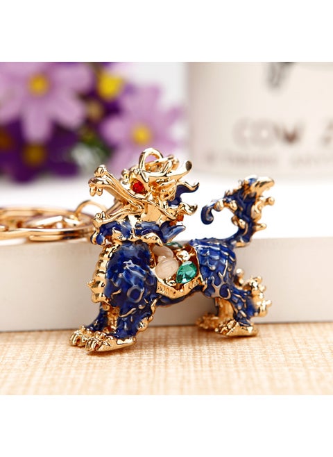 Crystal Pineapple Keychain Charm Fortune Kirin Blue