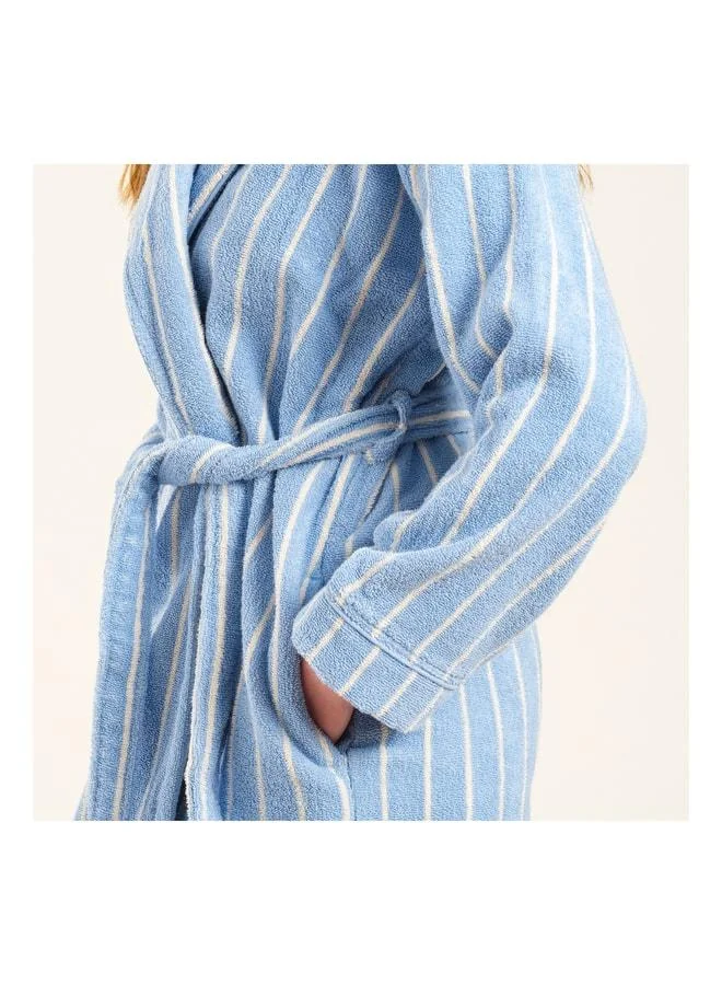 Zsa Zsa Zsu  Solid Blue Bathrobe.  | Best Price UAE