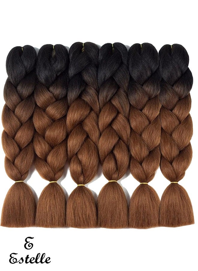 Estelle Jumbo Braiding Hair Extensions 60cm Synthetic Hair For Braiding (Black Dark Brown Color) - Image 1
