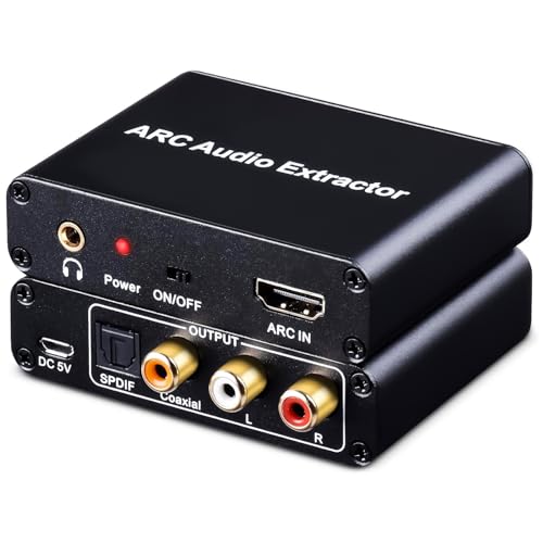 AMANKA HDMI ARC Adapter 192KHz Audio Extractor With Digital Optical TOSLINK SPDIF Coaxial, ARC to RCA Audio Converter Analog 3.5mm L/R Stereo, Audio Splitter for HDTV Soundbar Amplifier - Image 1