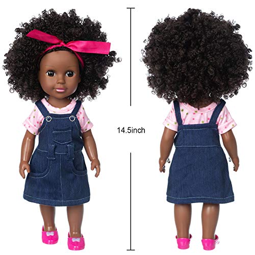 Ecore Fun Black Doll 14.5 Inch Baby Girl Doll and Clothes Set African Washable Realistic Silicone Girl Dolls -Best Gift for Girls… - Image 3