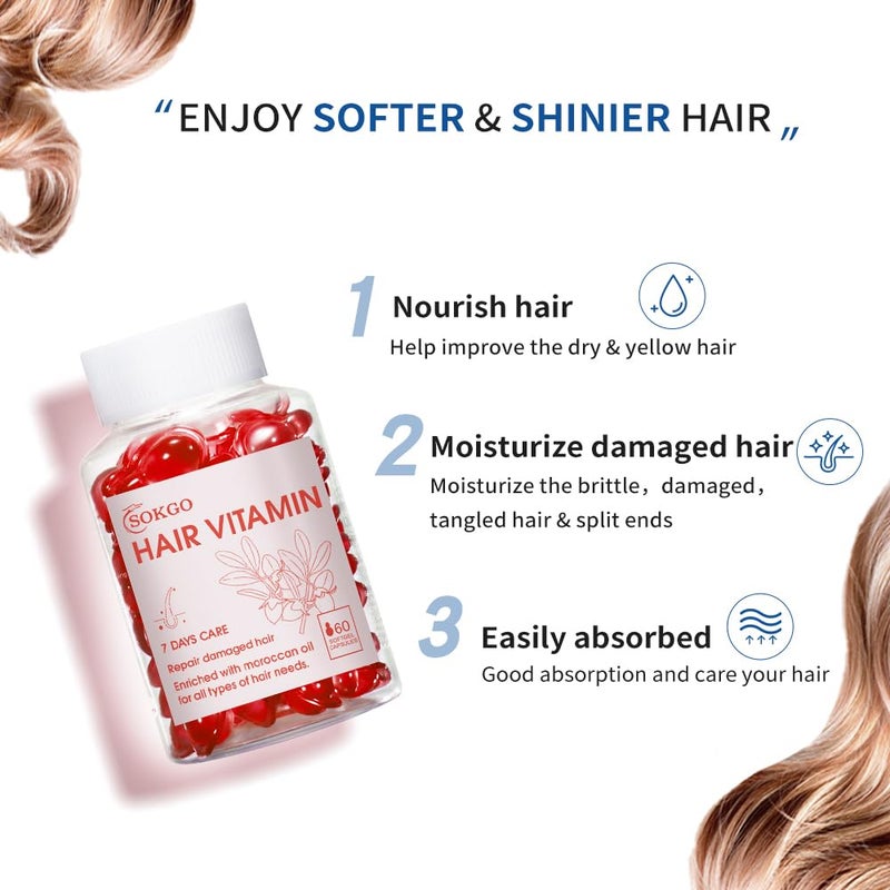 Sokgo Hair Treatment Serum with Avocado Oil, Argan Oil, Moroccan Oil, Coconut Oil, Vitamin C for Frizzy and Damaged Hair Growth - Image 3