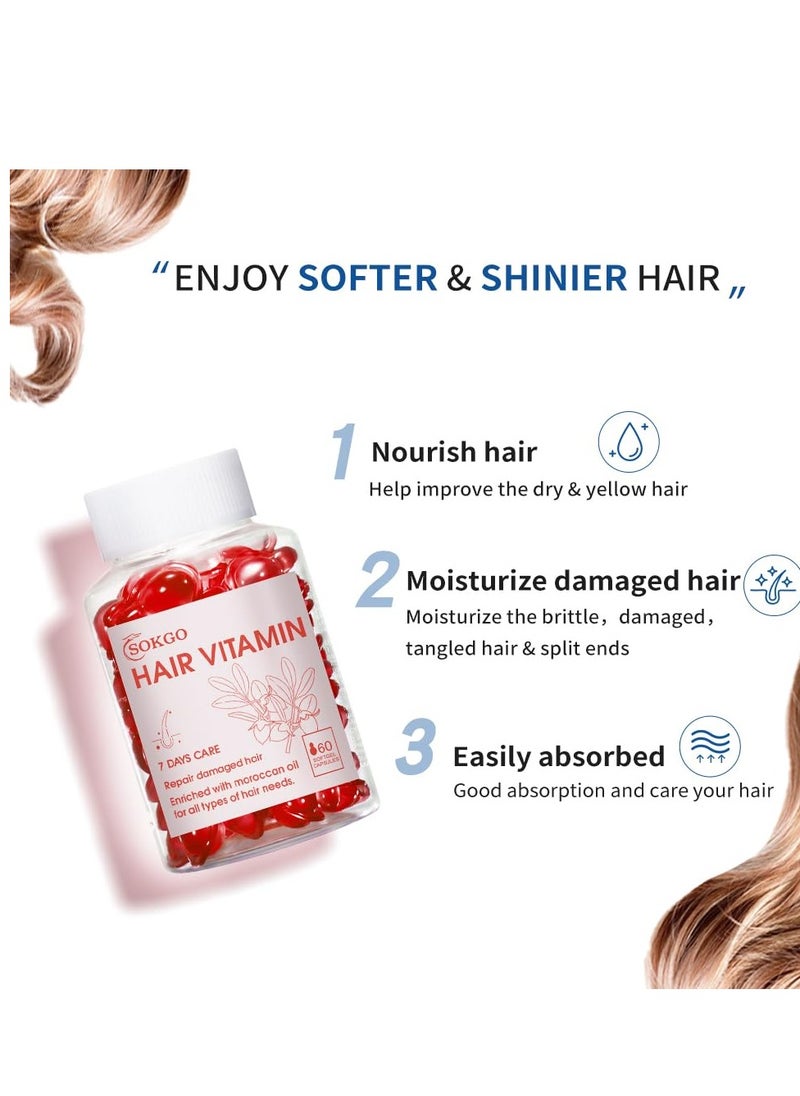Sokgo Hair Treatment Serum with Avocado Oil, Argan Oil, Moroccan Oil, Coconut Oil, Vitamin C, Hair Serum, Hair Growth Serum for Frizzy and Damaged Hair (Large, Red)  - Image 2