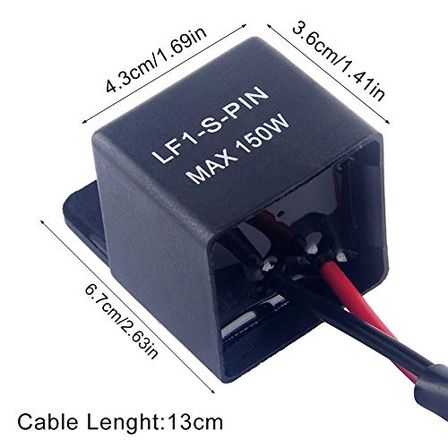 Yosoo 2 Pin 12V Auto Motorcycle LED Turn Indicator Light Flasher Relay Turn Rate Control Blinkrelais - Image 2