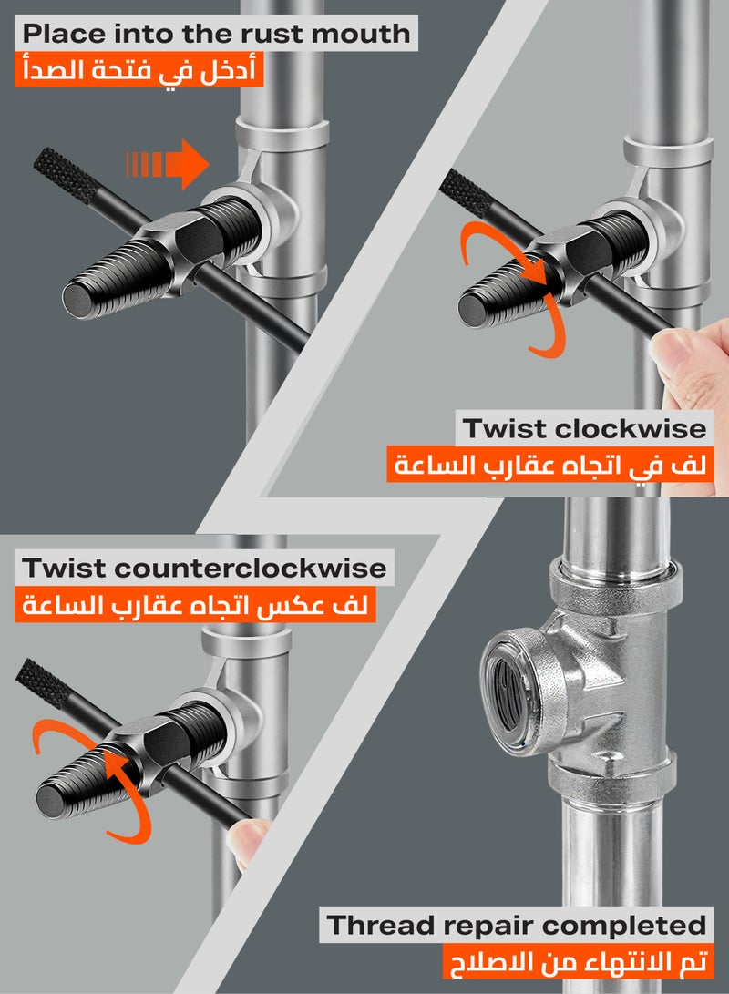 LAWAZIM Pro7 Double Head Pipe Extractor | Water Pipe Bolt Remover Dual-use Screw Removal Tool Damaged Screw Extractor Easy Out Double Head Pipe Broken Screw Bolt Extractor Broken Bolt Remover, Black - Image 3