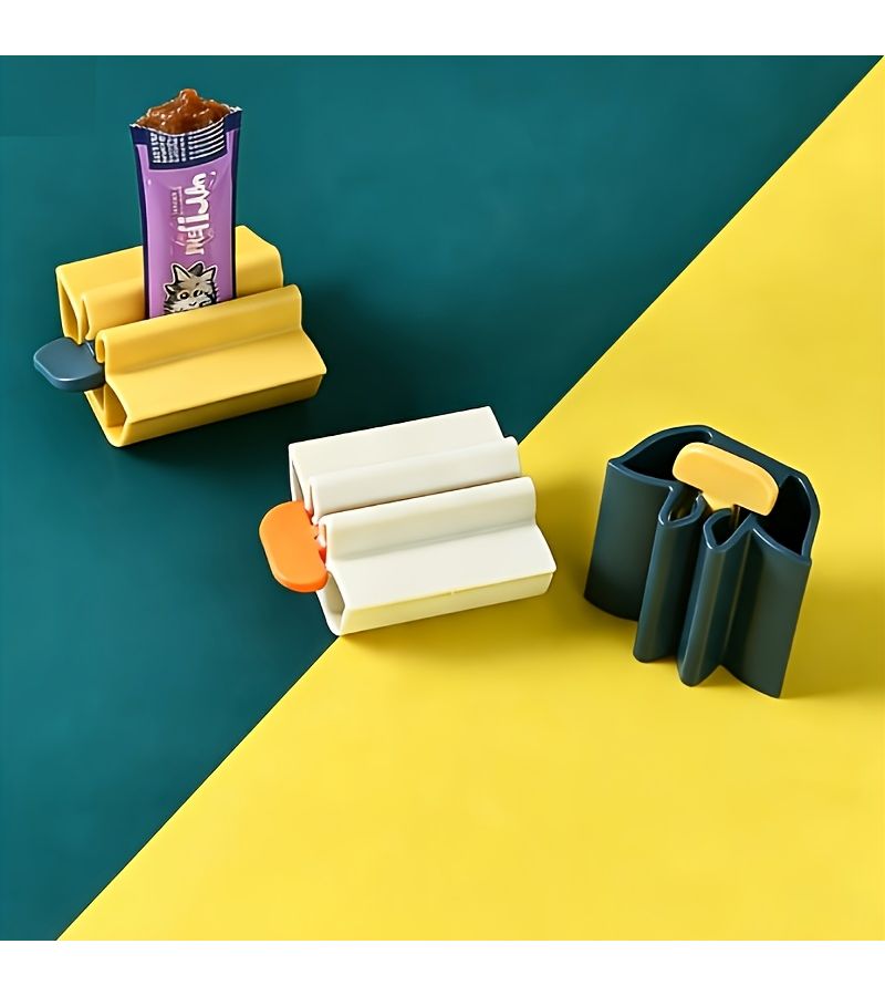 Yellow Manual Toothpaste Dispenser Squeezer No Waste Easy Use For Bathroom Pet Food Accessory - Image 4