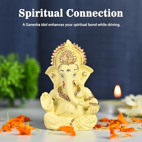 HindCraft Lord Ganesha Idol for Car Dashboard – Valentine Gift for Prosperity & Good Fortune | Divine Ganesha Murti for Home & Office Décor | Perfect Housewarming & Pooja Room Gift - Image 5