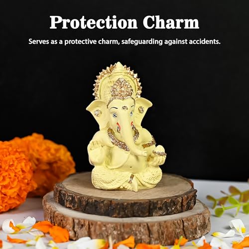 HindCraft Lord Ganesha Idol for Car Dashboard – Valentine Gift for Prosperity & Good Fortune | Divine Ganesha Murti for Home & Office Décor | Perfect Housewarming & Pooja Room Gift - Image 4