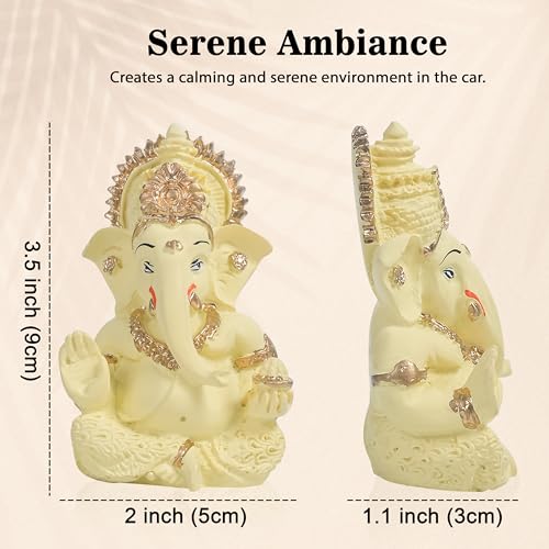 HindCraft Lord Ganesha Idol for Car Dashboard – Valentine Gift for Prosperity & Good Fortune | Divine Ganesha Murti for Home & Office Décor | Perfect Housewarming & Pooja Room Gift - Image 2
