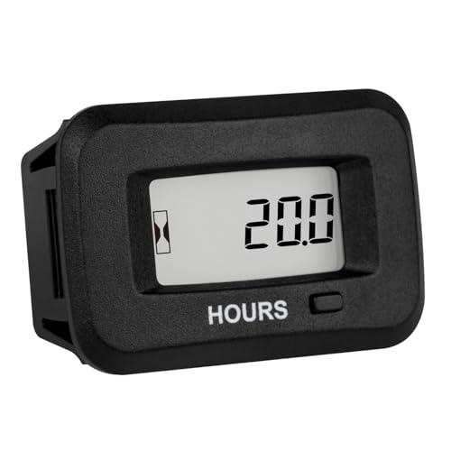 Runleader Digital LCD Hour Meter,AC/DC 5V to 277V for Lawn Mower Generator Motorcycle Golf Cart Forklift Scrubber Machine etc. - Image 1