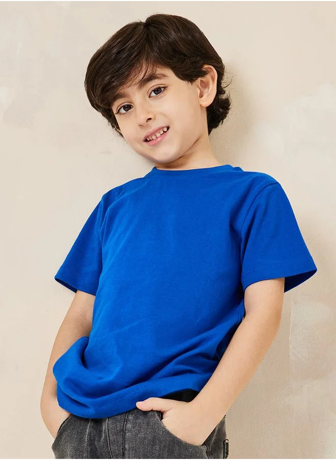 Styli Solid Cotton T-Shirt