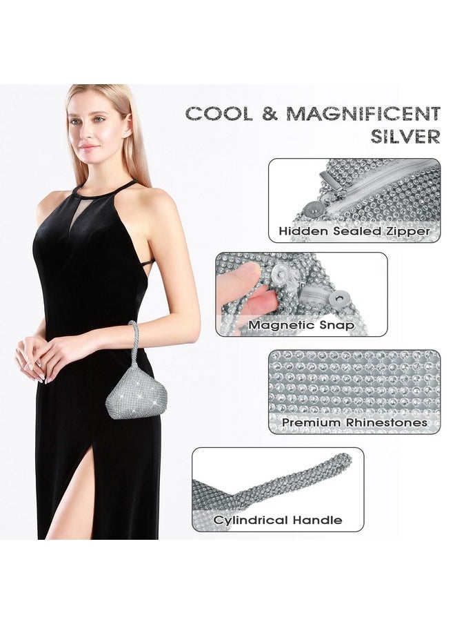 Jian Ya Na Fashion Women Rhinestone Trihedral Clutch Evening Bag Bling Zipper Wedding Purse  - Image 2