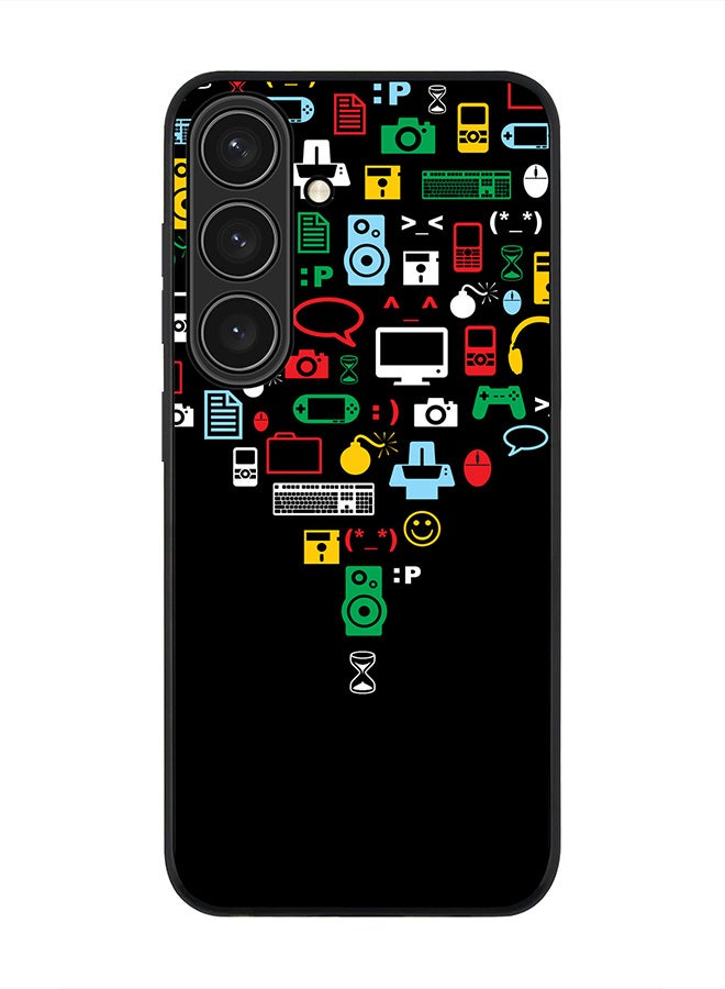 Stylizedd For Samsung Galaxy S25 5G Case,Slim fit Camera Protection, Shockproof Thin Phone cover  - Convergence (Black) - Image 1