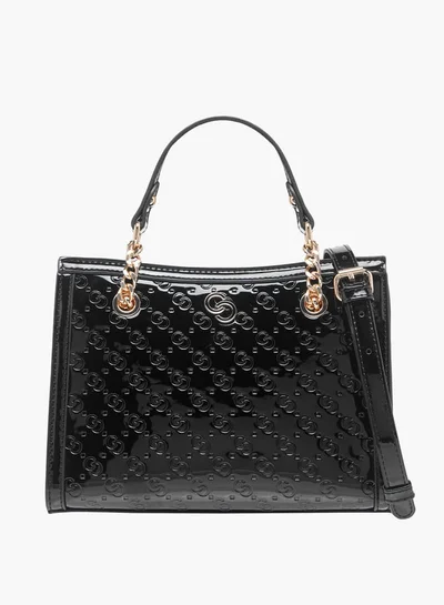 Celeste Women Monogram Embossed Tote Bag with Detachable Strap