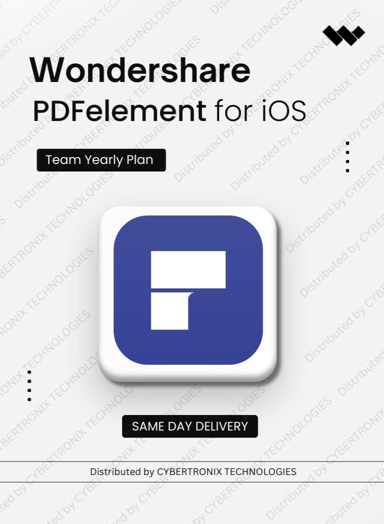 Wondershare PDFelement for iOS Team | 1 Year | Digital License | Same Day Delivery