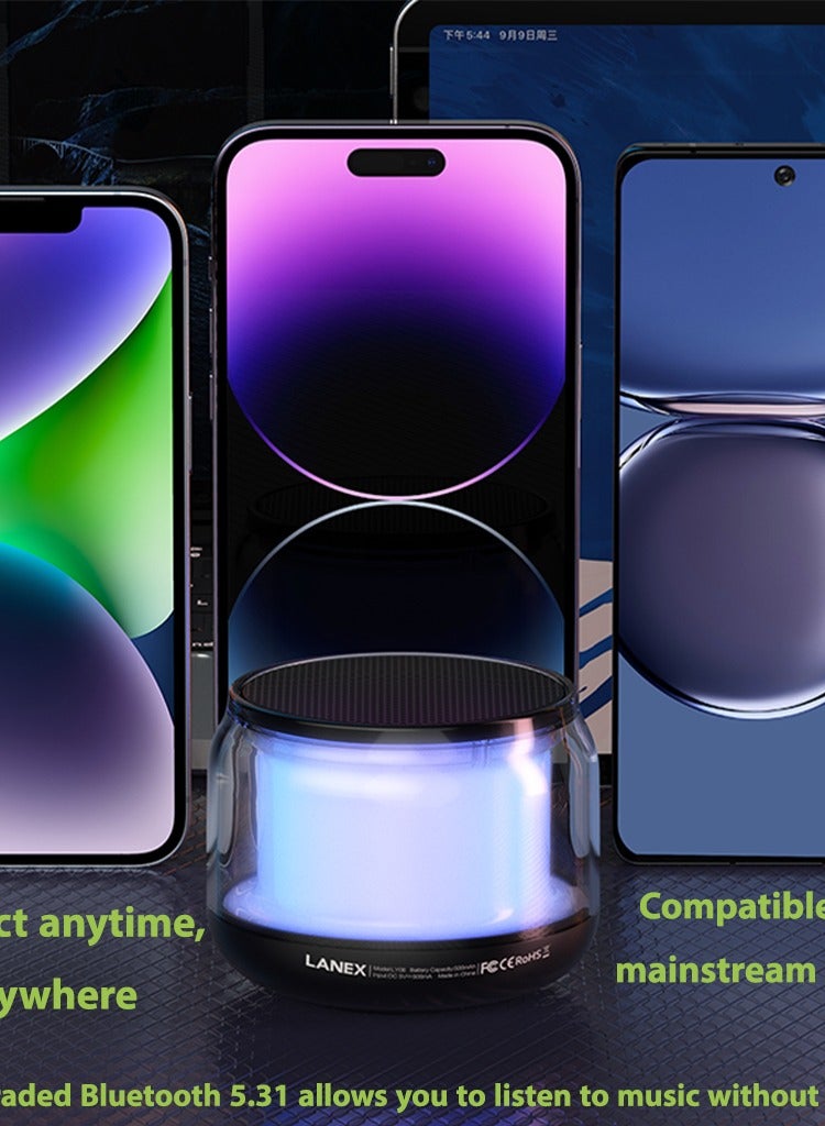 لانيكس مكبر صوت بلوتوث مع صوت هاي فاي ونطاق نقل 10 متر LANEX LY08 - أسود - Image 3