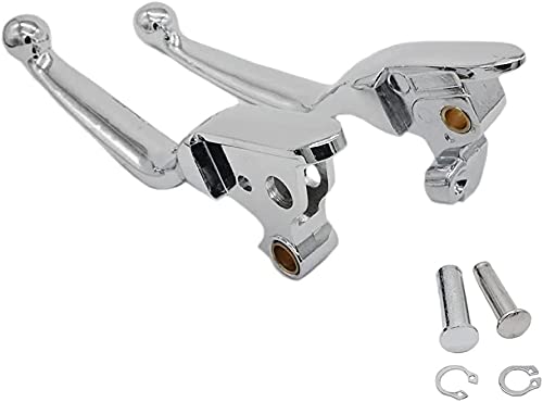 S SYUU Chrome Brake Clutch Hand Lever Sets Pairs Aftermarket Part Compatible with Harley Davidson Street Glide FLHX Road King FLHR Road Glide FLTR FLHTCU 08-13 - Image 1