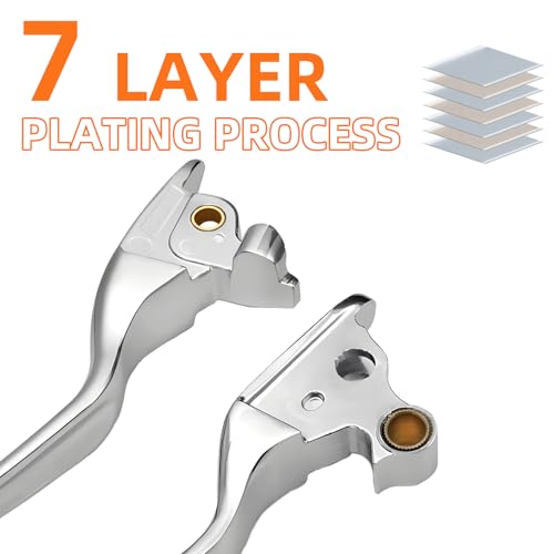 S SYUU Chrome Brake Clutch Hand Lever Sets Pairs Aftermarket Part Compatible with Harley Davidson Street Glide FLHX Road King FLHR Road Glide FLTR FLHTCU 08-13 - Image 5