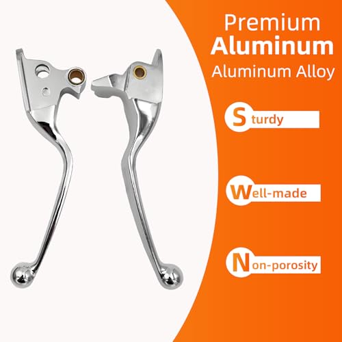 S SYUU Chrome Brake Clutch Hand Lever Sets Pairs Aftermarket Part Compatible with Harley Davidson Street Glide FLHX Road King FLHR Road Glide FLTR FLHTCU 08-13 - Image 3