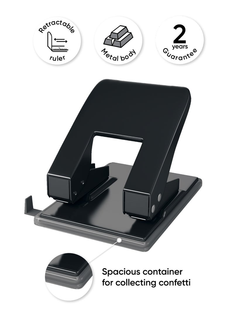 Punch Quadro Classic, up to 40 sheets, black (box 1 pc)