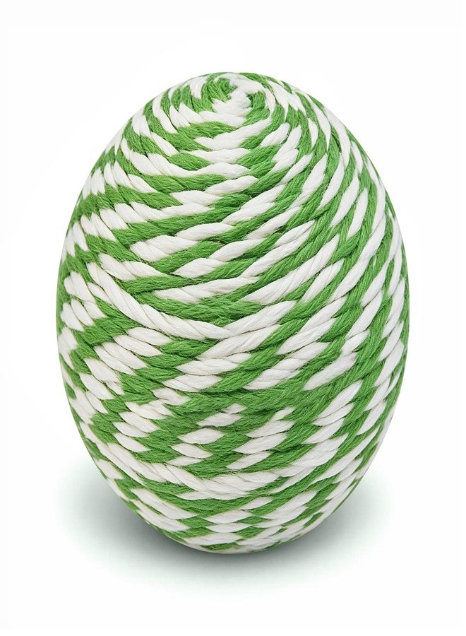 Dojomadf 3.94 inch Sisal Cat Ball Toy, Interactive Natural Cat Scratching Ball, Perfect Scratcher for Cats' Exercise and Fun (White and Green Stripes) - Image 1