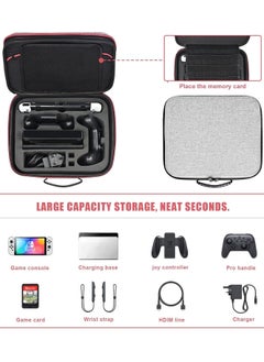 Necomi Carrying Storage Case, Portable Case, Storage Bag Compatible with Nintendo Switch and Switch OLED, Large Nintendo Switch Portable Storage Case, for Switch Console Console and All Accessories  - Image 2