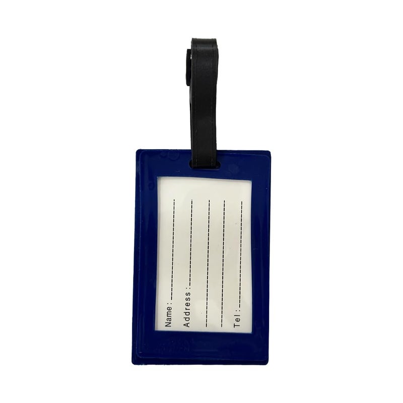 Eitheo بطاقات أمتعة للأطفال بطاقات أمتعة مع اسم وعنوان | بطاقات أمتعة سيليكون للحقائب، بطاقات لتحديد هوية حقائب السفر/حقائب المدرسة ملونة متعددة (اذهب مسافر أزرق) - Image 5