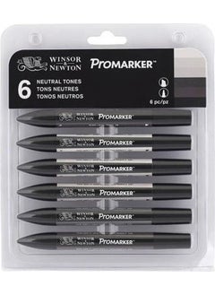 Winsor Newton Promarker Pen Set 6 Colors Neutral Tones Set Neutral Tones  - Image 1