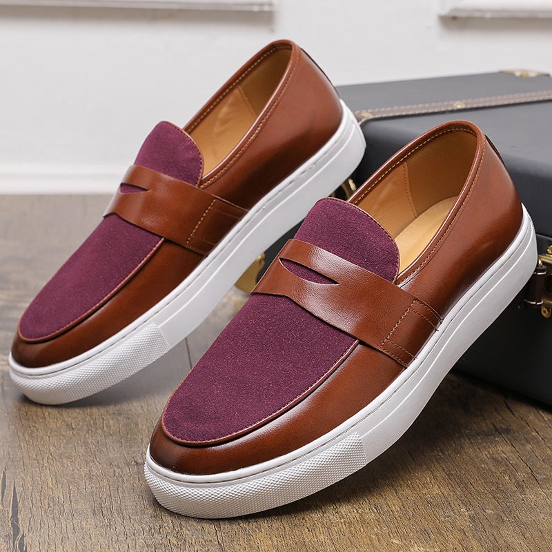 Men'S Shoes Plus Size New Casual Shoes Fashion Legged Loafers Fashion British Style Low-Top Leather Shoes - Image 1