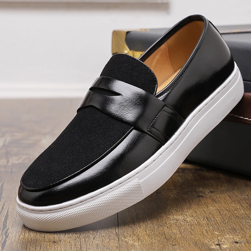 Men'S Shoes Plus Size New Casual Shoes Fashion Legged Loafers Fashion British Style Low-Top Leather Shoes - Image 2