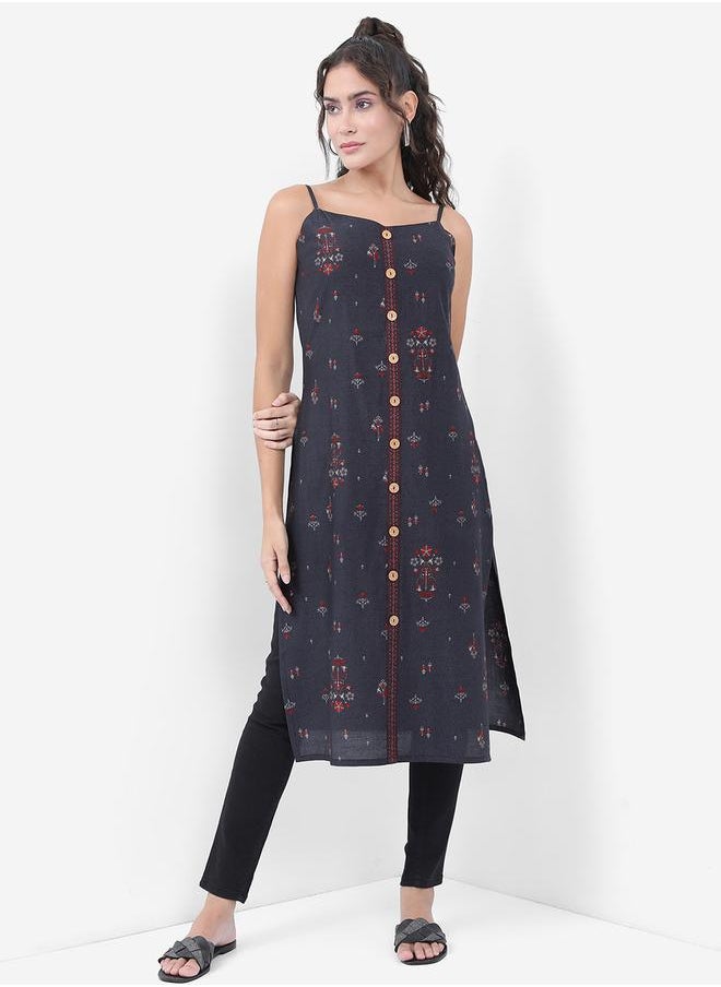 Vishudh - Women Floral Printed Mirror Work Kurta by Styli - Image 1