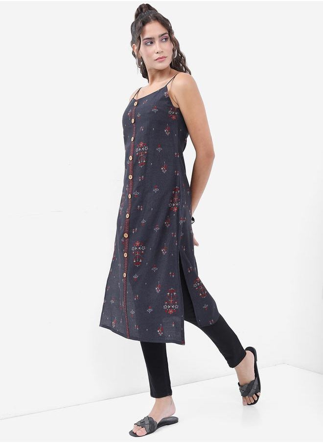 Vishudh - Women Floral Printed Mirror Work Kurta by Styli - Image 1