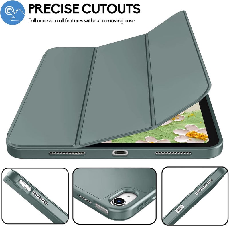 BluePeak iPad (A16) 11th Generation, iPad 10.9 Inch with Pencil Holder, Soft TPU Back Slim Smart Protective Trifold Stand Cover, Auto Wake/Sleep, Pine Green - Image 5