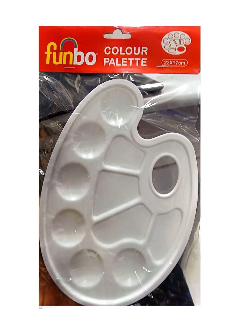 Funbo Plastic Painting Palette Oval Shape 23X17cm Size - Image 1