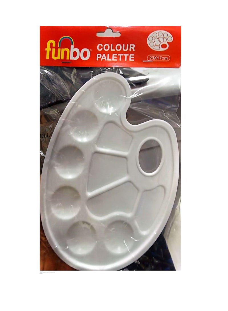 Funbo Plastic Painting Palette Oval Shape 23X17cm Size - Image 2