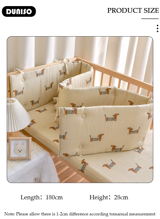 DUNISO حاجز سرير الأطفال، حاجز سرير المهد، بطانة سرير شبكية قابلة للتنفس، غطاء سكة سرير المهد، بطانة سرير قابلة للتنفس للأطفال الأولاد والبنات، غطاء واقي لسكة سرير الأطفال، حارس padded لغطاء سكة سرير الأطفال الجانبية والأمامية - Image 2