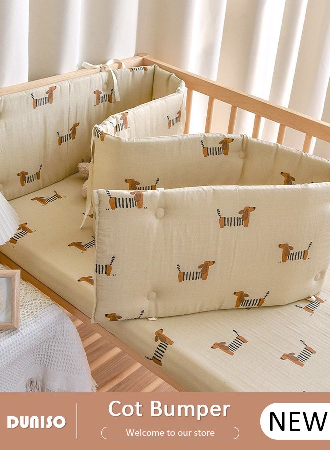 DUNISO حاجز سرير الأطفال، حاجز سرير المهد، بطانة سرير شبكية قابلة للتنفس، غطاء سكة سرير المهد، بطانة سرير قابلة للتنفس للأطفال الأولاد والبنات، غطاء واقي لسكة سرير الأطفال، حارس padded لغطاء سكة سرير الأطفال الجانبية والأمامية - Image 1