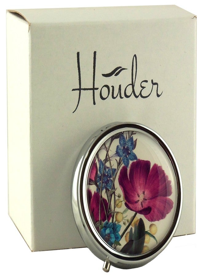 Houder Designer Pill Box by Houder - Decorative Pill Case with Gift Box - Carry Your Meds in Style (Violets) - Image 1