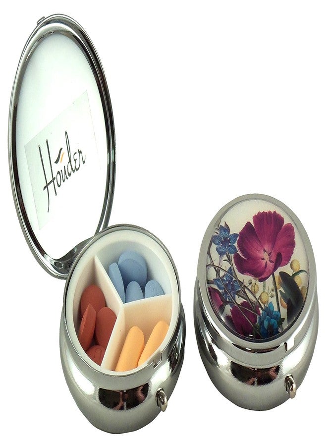 Houder Designer Pill Box by Houder - Decorative Pill Case with Gift Box - Carry Your Meds in Style (Violets) - Image 2
