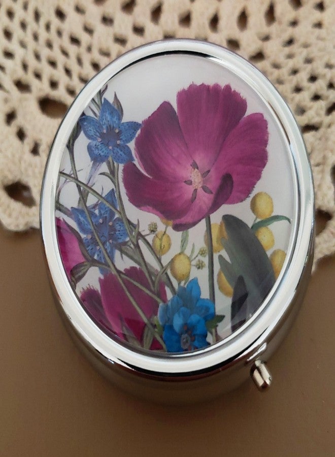 Houder Designer Pill Box by Houder - Decorative Pill Case with Gift Box - Carry Your Meds in Style (Violets) - Image 3