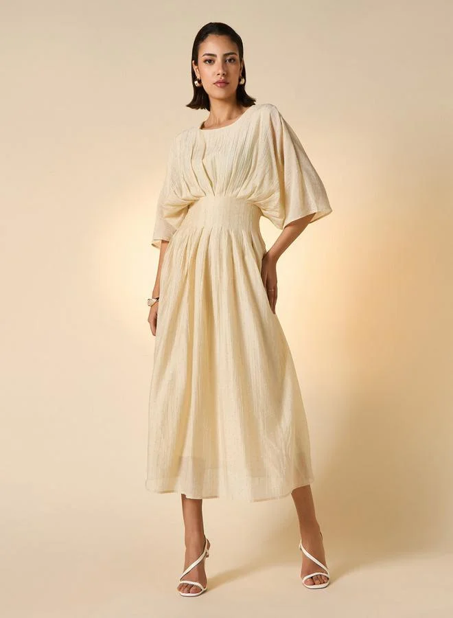 2Xtremz 2Xtremz All-Over Embellished A-line Dress with Extended Sleeves