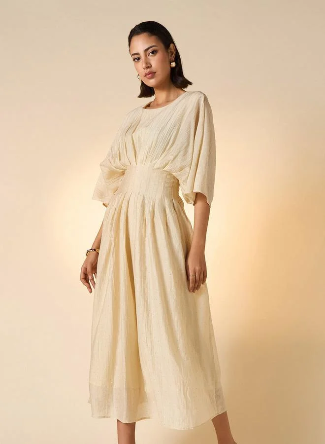 2Xtremz 2Xtremz All-Over Embellished A-line Dress with Extended Sleeves