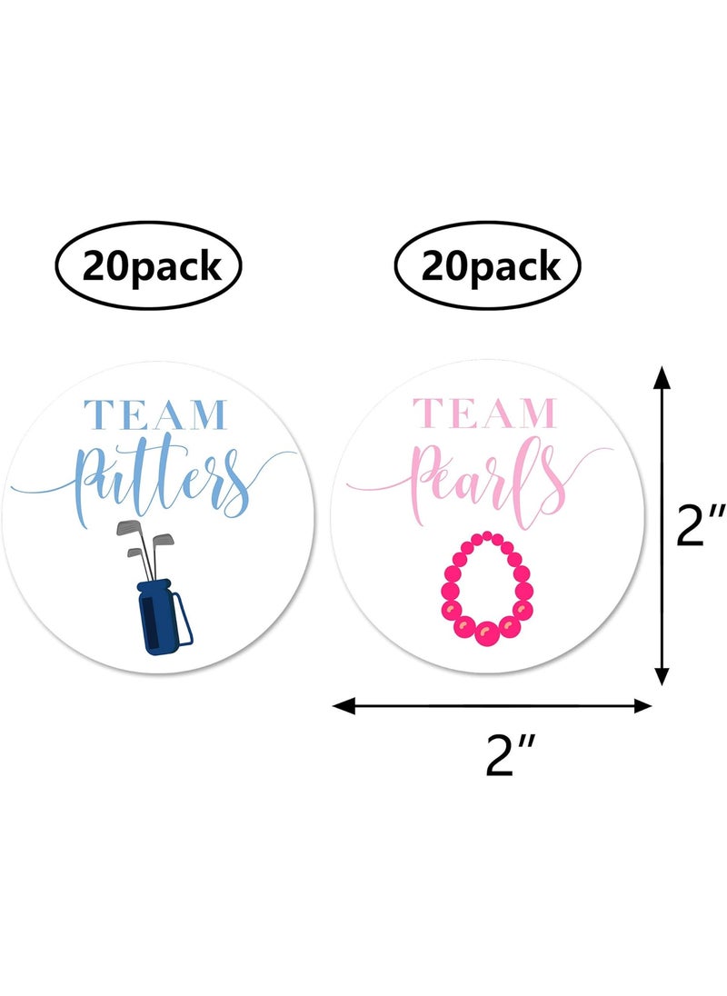 MAGJUCHE Golf Gender Reveal Stickers 40 2inch Team Pearls Or Putters Boy Or Girl Baby Shower Party Sticker Labels  - Image 4