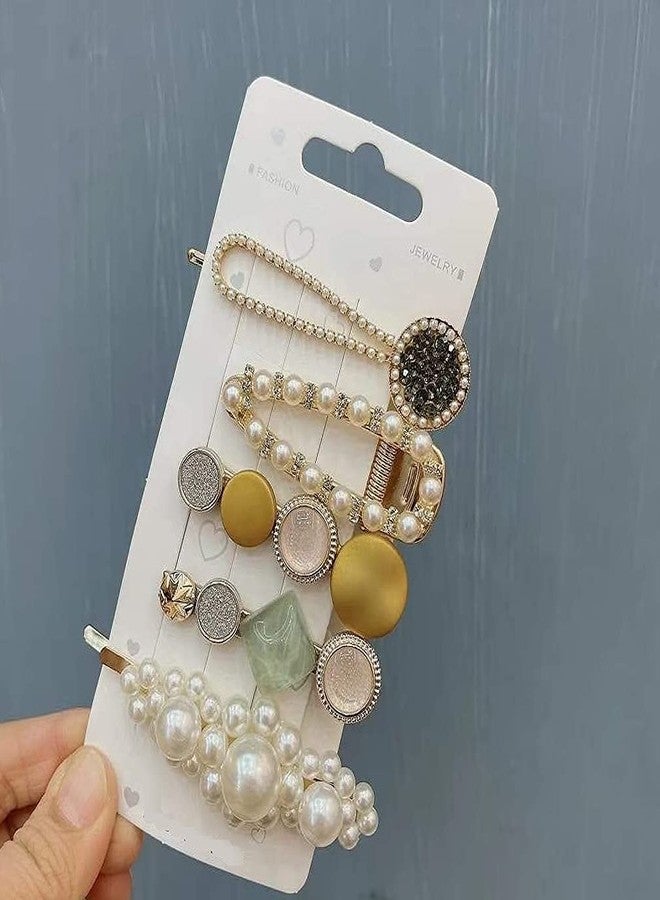 SARJAK 5Pcs Macaron Hair Clip/White Pearl Hair Clip/Hair Pins/Hair Barrettes Styling Hair Accessories For Women & Girls - Image 4