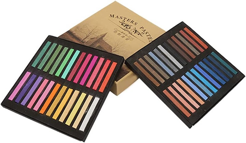 Zerodis Soft Pastel Set Dying Rod Painting Chalk Fluorescent Colouring Pencils Disposable Hair Pastels Chalks Artist Pastel Set (48 Colours)
