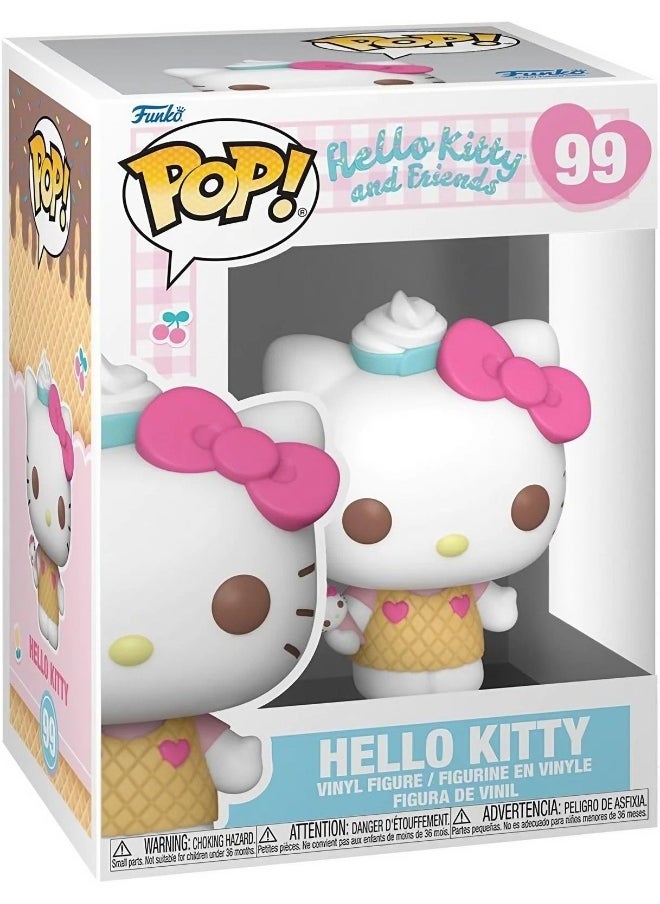 Funko - Funko POP! Sanrio Hello Kitty and Friends Hello Kitty with Ice Cream Vinyl Figure (9 cm) - Image 1