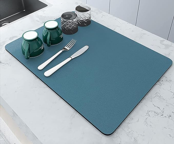 Hidak Dish Drying Mats for Kitchen Counter Coffee Mat Under Sink Mats for Kitchen Waterproof Dish Mat Drying Kitchen Mat Bar Mats for Countertop Coffee Bar Accessories 30x40 CM Multi Color - Image 2