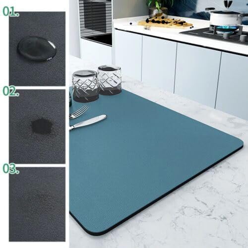 Hidak Dish Drying Mats for Kitchen Counter Coffee Mat Under Sink Mats for Kitchen Waterproof Dish Mat Drying Kitchen Mat Bar Mats for Countertop Coffee Bar Accessories 30x40 CM Multi Color - Image 5