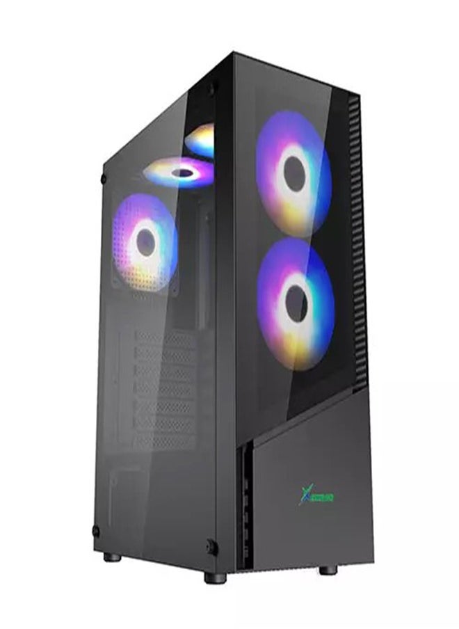 Generic - XANDER Velox COMPUTER CASE,  ATX,  Tempered Glass Case, 4 ARGB FAN | Velox Black - Image 1