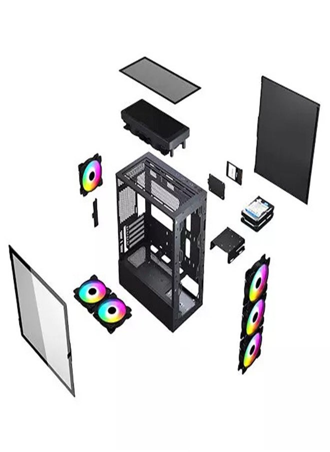 Generic - XANDER Velox COMPUTER CASE,  ATX,  Tempered Glass Case, 4 ARGB FAN | Velox Black - Image 1